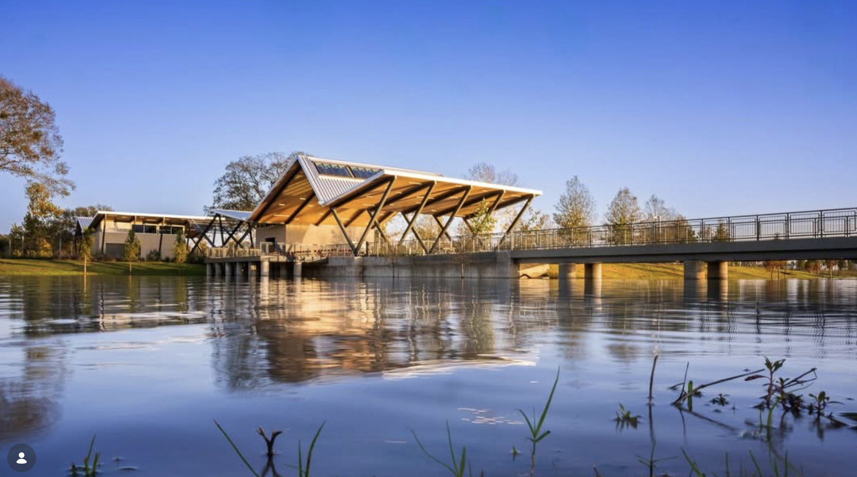Bridgestone Park pavilion over water